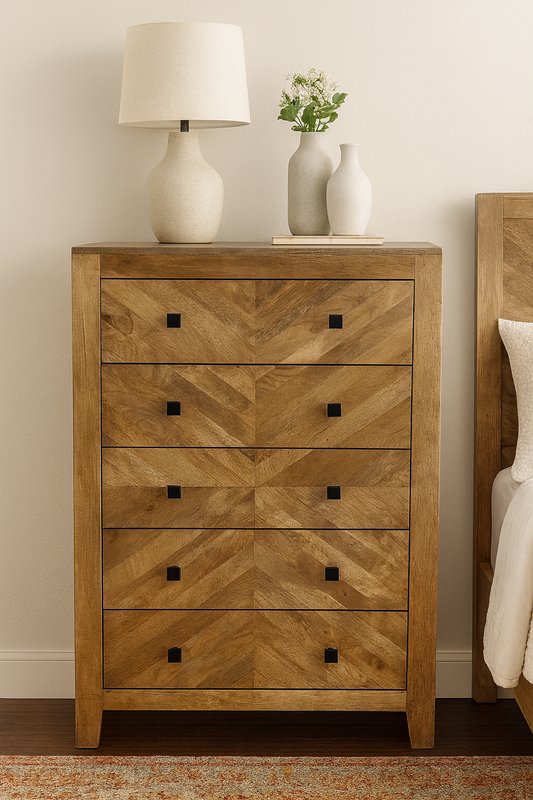 Rustic Oak Chevron Tallboy KCBS-002 E