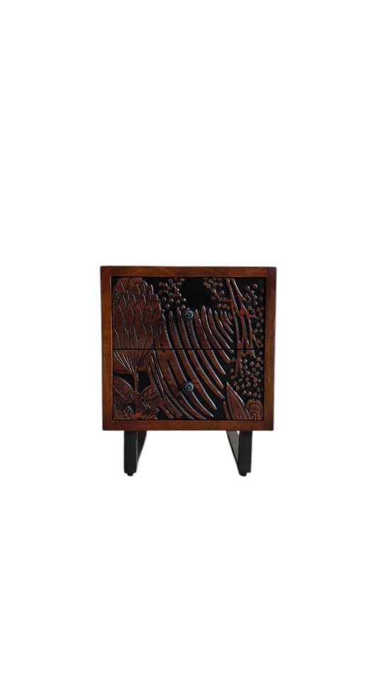 Floral Carved Nightstand KCRS-001