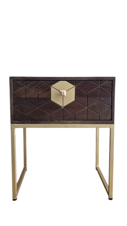 Geo Carved Nightstand KCRS-004