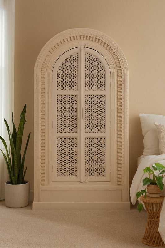 Mughal Carved Arch Wardrobe KCRS-015