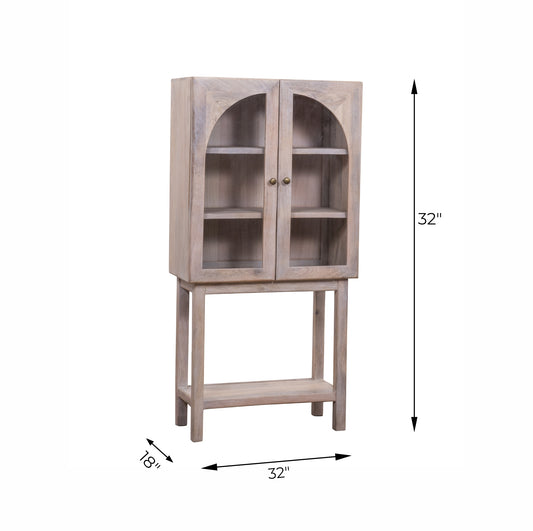 MANGO WOOD TALL SIDEBOARD WITH GLASS DOOR KCN-003