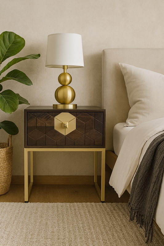 Geo Carved Nightstand KCRS-004