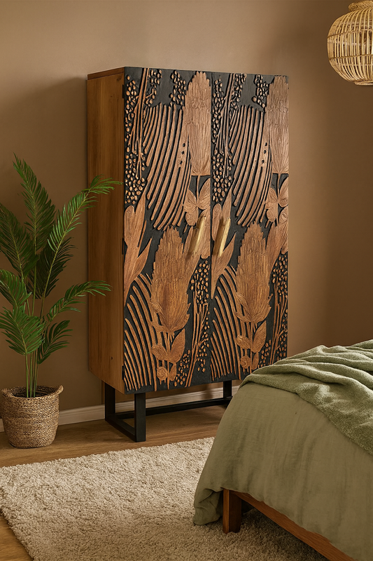 Nature Crest Carved Cabinet KCRS-014