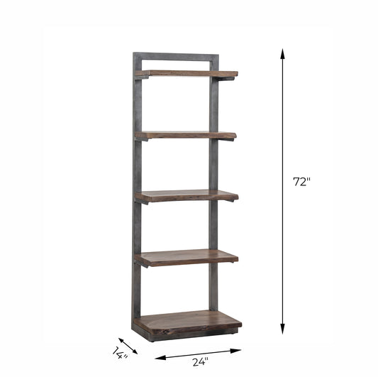 5 SHELVES WDN IRON RACK WITH LIVE EDGE SHELVES KCS-001
